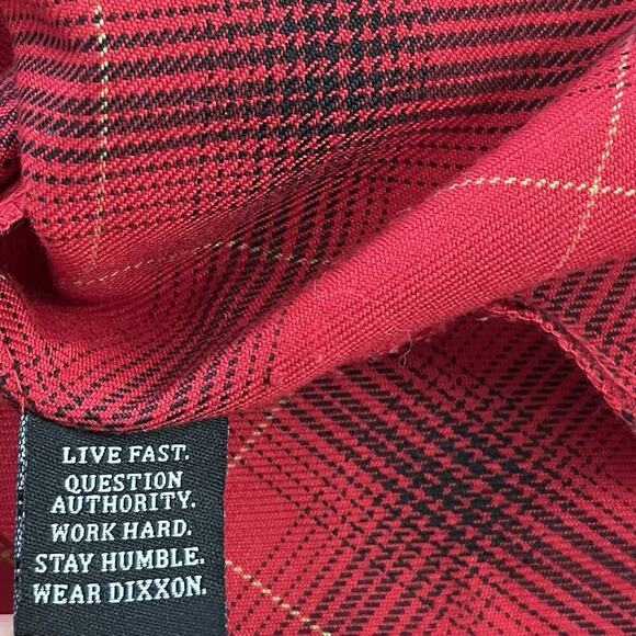Dixxon Flannel Co The Loveless Cropped Button Up Flannel Shirt Size XL Red Ranch - Picture 11 of 11